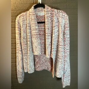 Knox Rose Women's Patterned Cardigan in Red and White